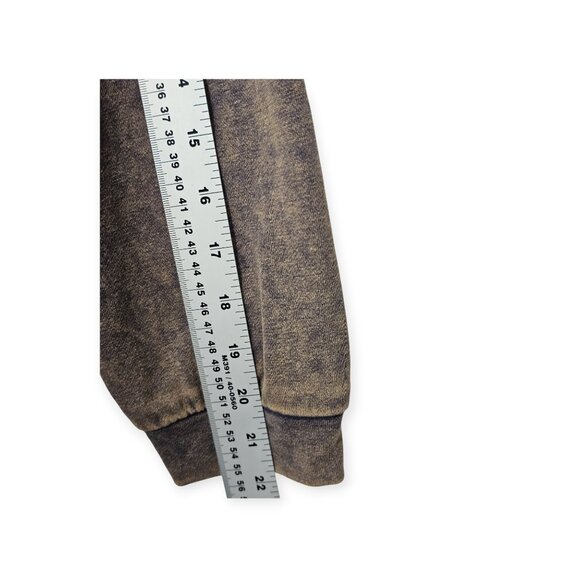 Oli & Hali Hooded Red Blue Plaid Shacket Brown Sleeves Distressed Hem Size S - Picture 7 of 8